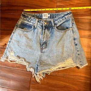 Princess Polly Light Blue Distressed Jean Shorts‎